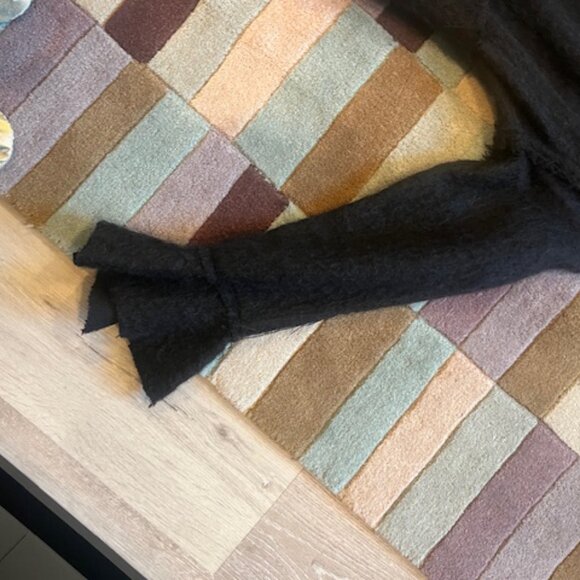 Black, Asymmetrical Coat by LA Designer - Sterling Capricio, Size 6-8 - Picture 7 of 15